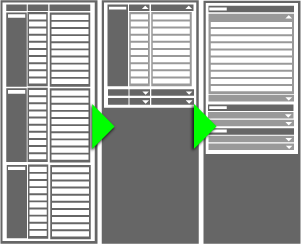 wireframing from long table to expanding cells